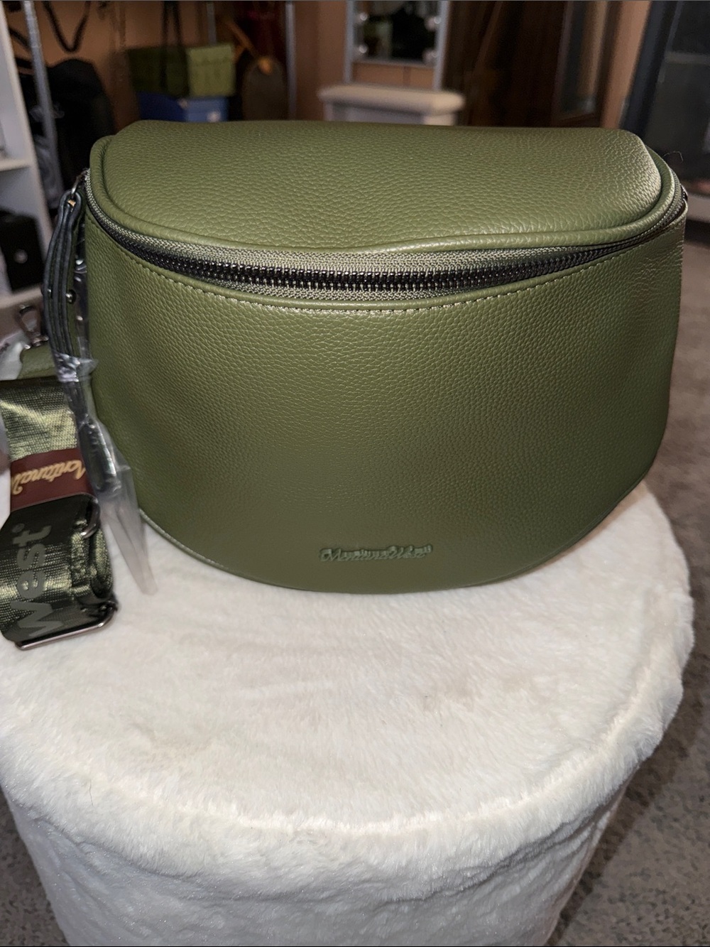 Montana West Large Fanny Pack Olive Green Sling Crossbody Bag